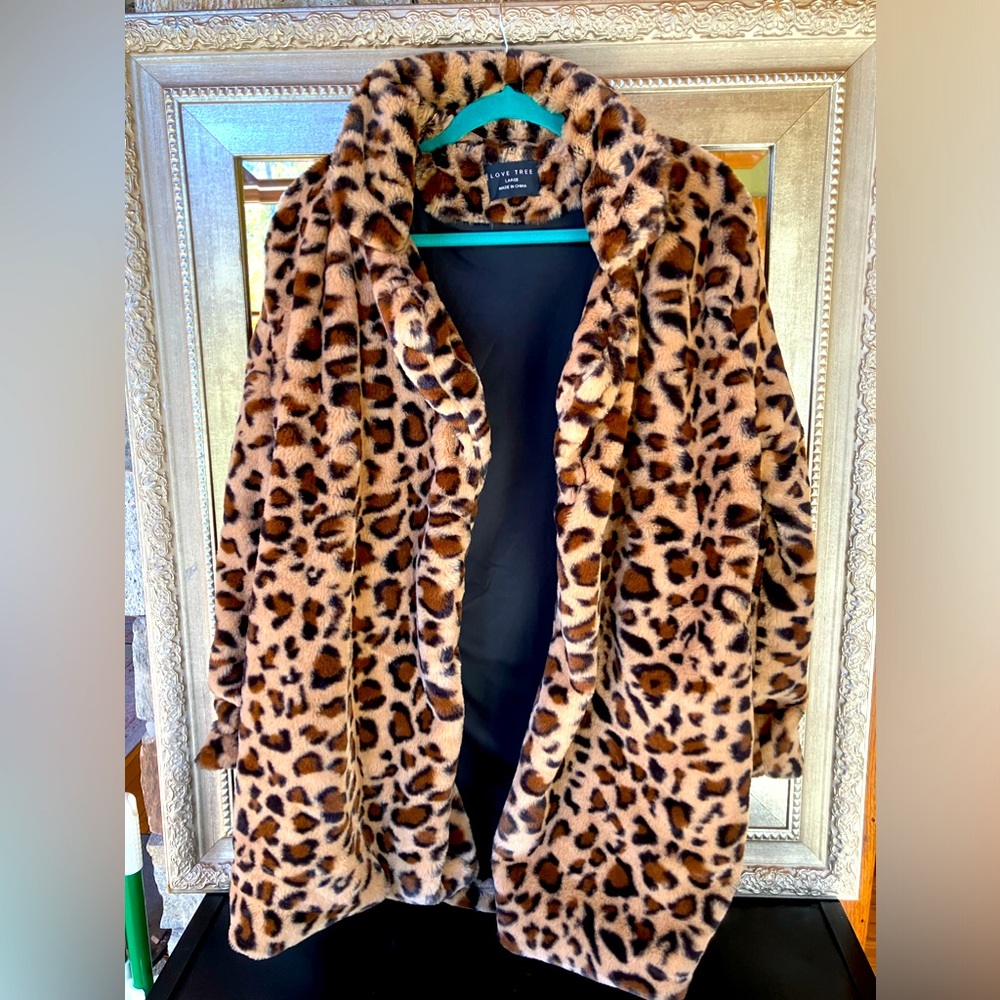 Leopard Print Jacket Womens Faux Fur Leopard Print Jacket